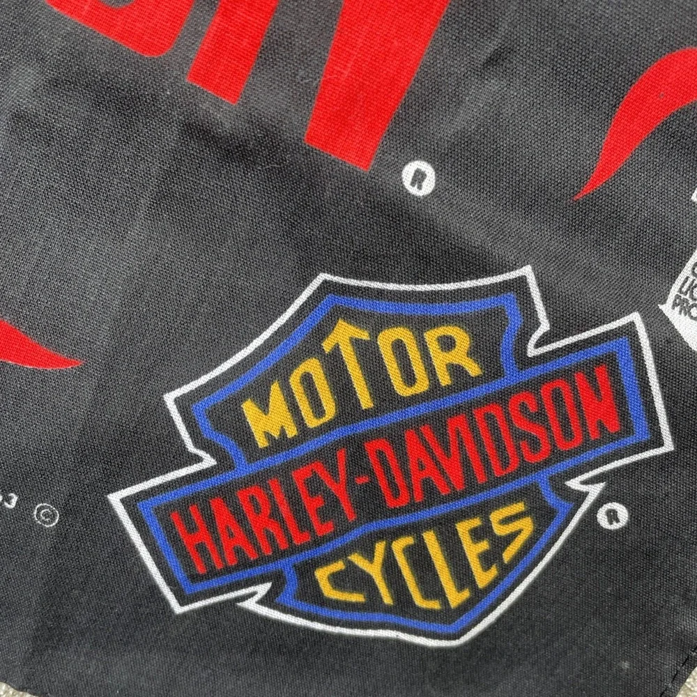 VTG Harley Davidson Scarf‎ Bandanna Eagle Square USA RN 16463 22